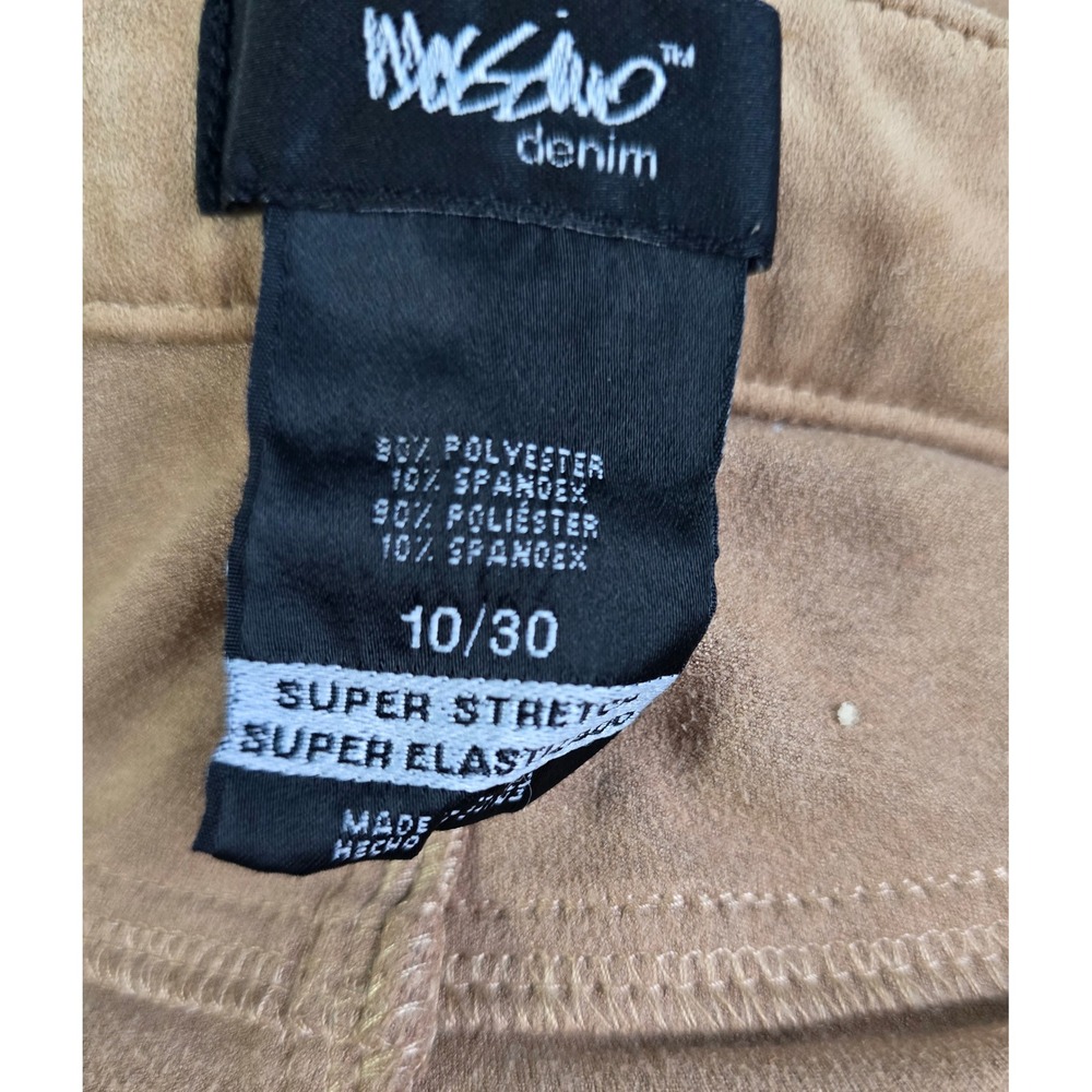 Mossimo Denim Faux Suede Skinny Pants Camel Tan Super Stretch Size 10/30 - Picture 16 of 16